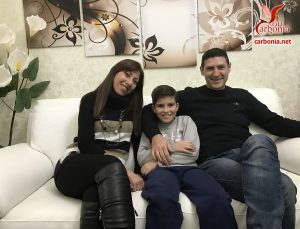 La famiglia Carrus: Monica, Marco e Salvatore.