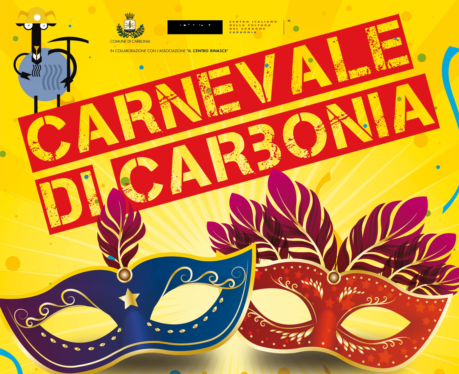 Un immagine della locandina ufficiale del Carnevale 2017 di Carbonia.