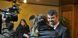 Paolo Serra intervistato per l'inaugurazione del Cineporto.